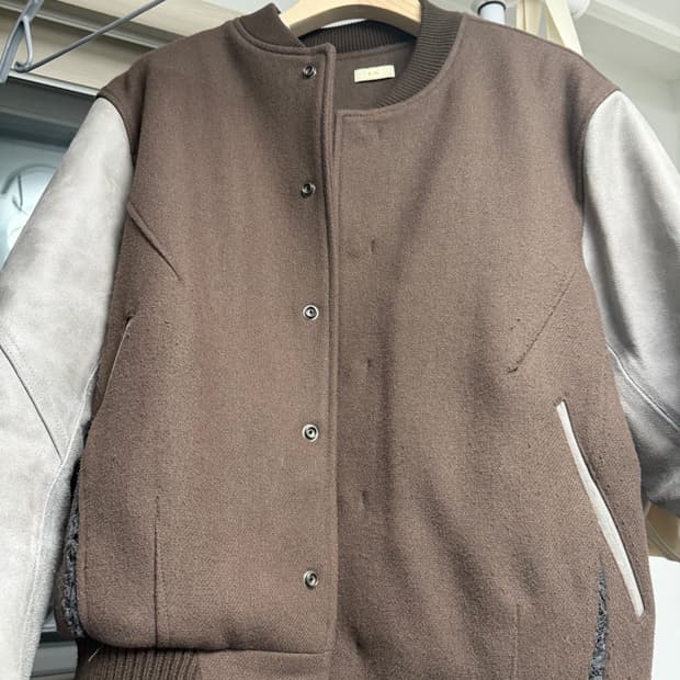 엑슬림 ep8 바시티 자켓 브라운