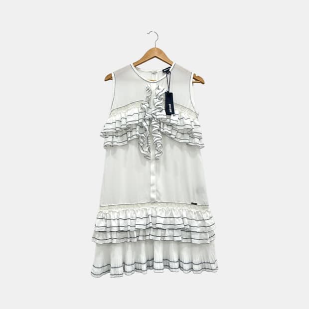 새상품 Just cavalli 저스트카발리 프릴 민소매 원피스 화이트