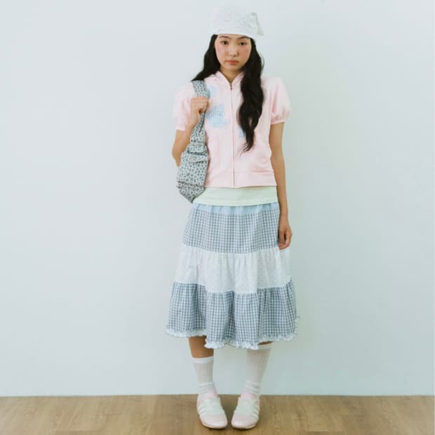 샤키리 파우더 코튼 캉캉 스커트