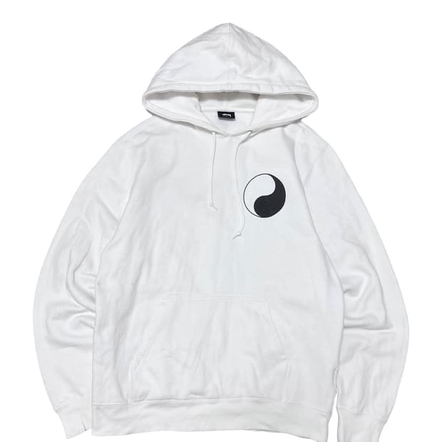 스투시 아워레가시 음양 흰색 후드티