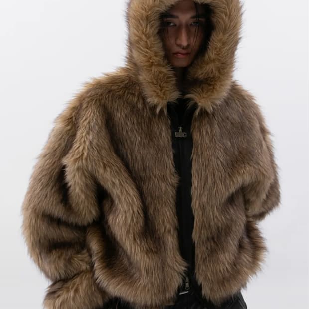 [OS] ESC 스튜디오 오버사이즈 퍼 후디드 자켓