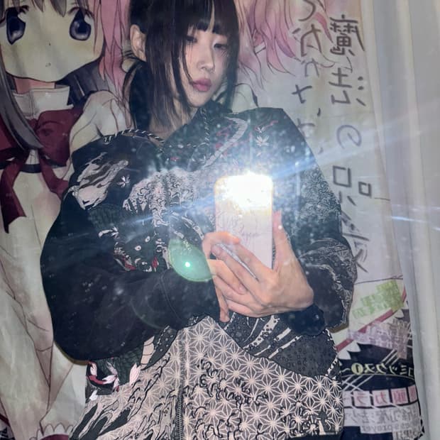 오리엔탈 드래곤 프린팅 후드집업