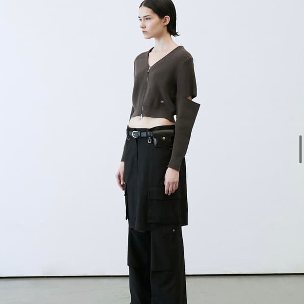 lcdc CUT-OUT SLEEVE CARDIGAN brown