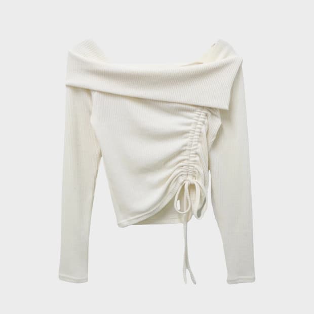 DARPHIN 오프숄더 사이드 셔링 니트 63598