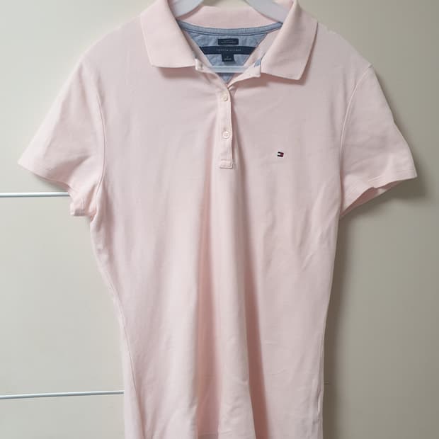 [여성] 타미힐피거 정품 핑크 카라티 M SLIM FIT