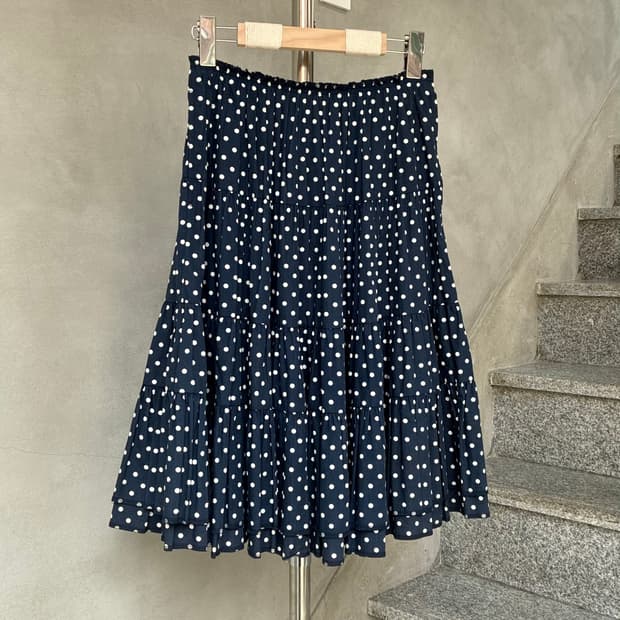 꼼데가르송 도트 플리츠 스커트