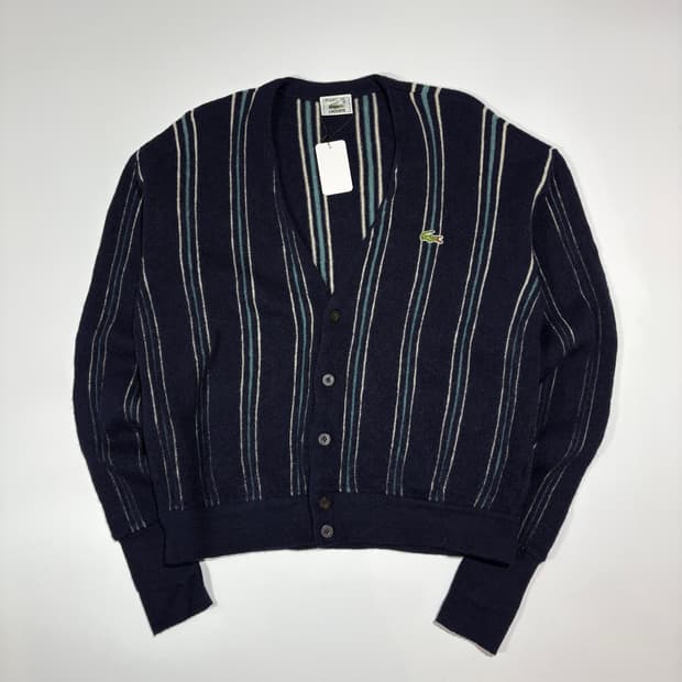라코스테 네이비 스트라이프 가디건