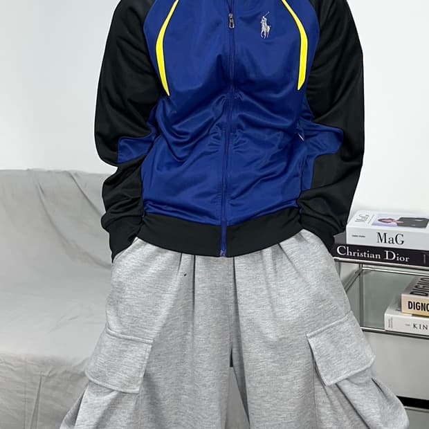 폴로 랄프로렌 빅로고 배색 트랙탑 져지 XL