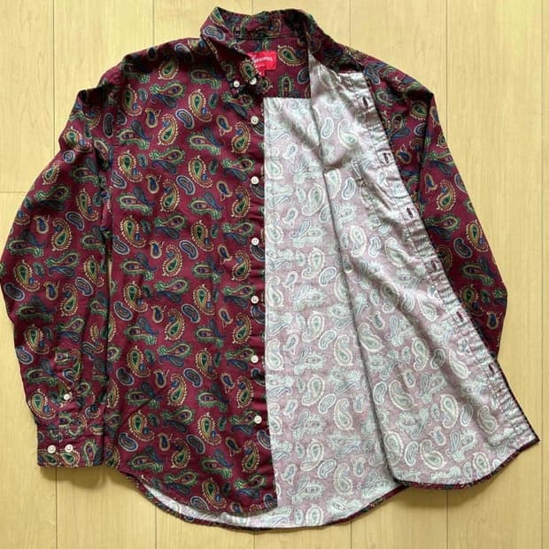 슈프림 페이즐리 셔츠 버건디 M