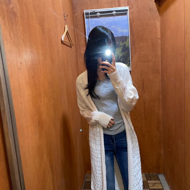 (L) Lauren 로렌 랄프 로렌 케이블 롱 니트 가디건  