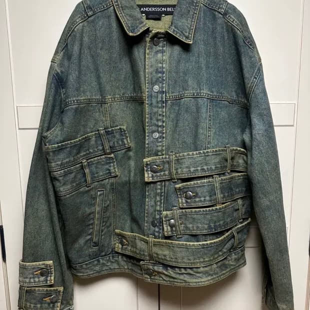 앤더슨벨 밴드 웨이스트 데님자켓