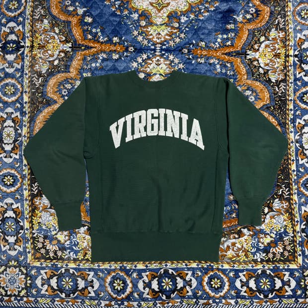 빈티지 90s 챔피온 리버스위브 그린 스웻셔츠