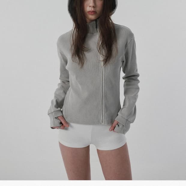 suade side zipper zip up