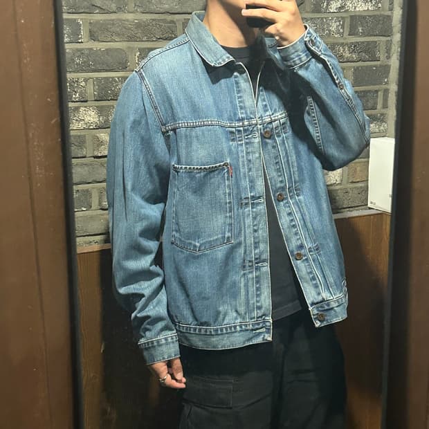 L) 리바이스 타입원 1세대 청 데님 자켓 지쟌 유럽판