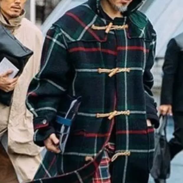 폴로 랄프로렌 체크 롱 더플 코트