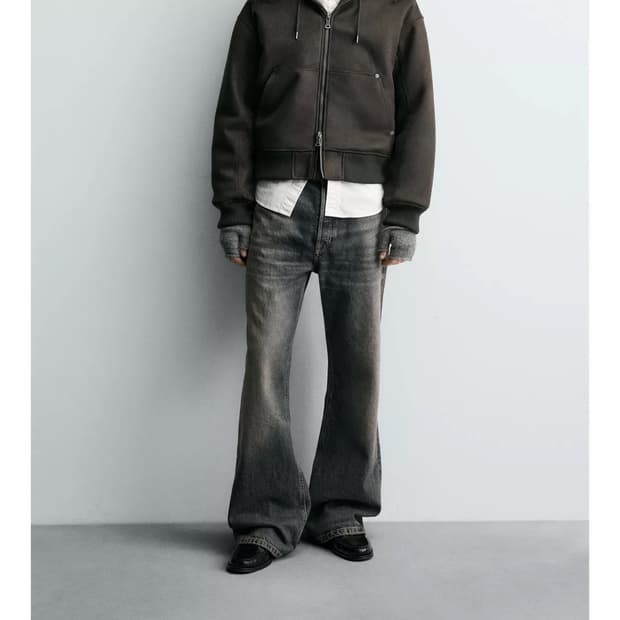 자라 페이크 스웨이드 패딩 점퍼