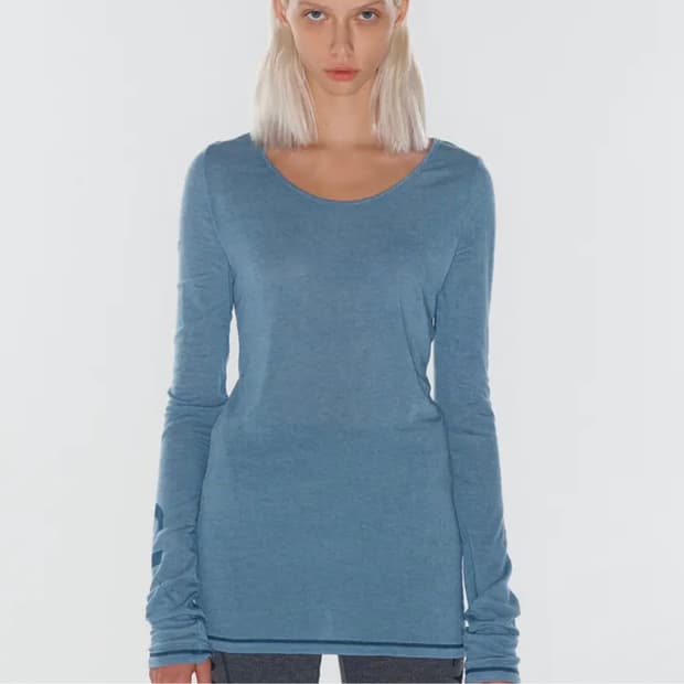 오픈와이와이 YY U-NECK T-SHIRT, BLUE