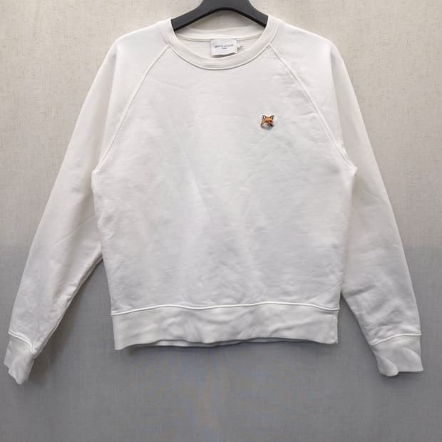 메종키츠네 폭스 헤드 맨투맨 화이트 L