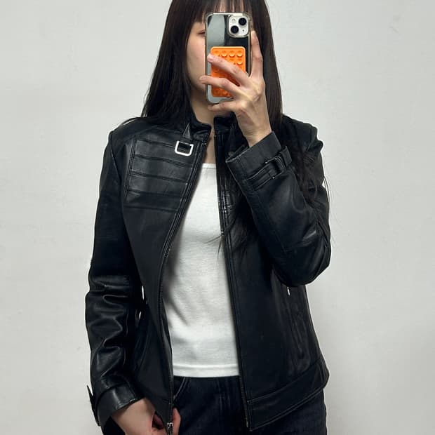 RAPISARDI 가죽 빈티지 가죽 자켓