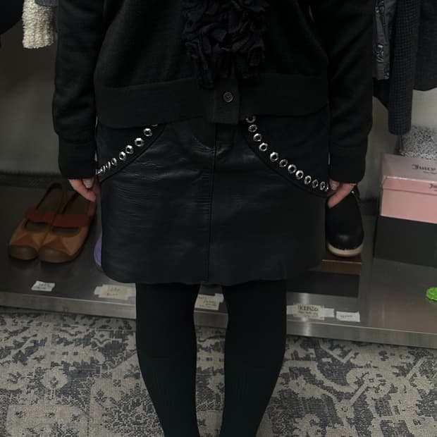 maje 마쥬 하트 레더 스커트