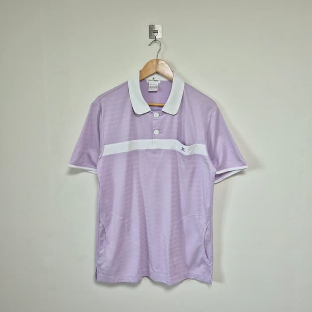 꾸레쥬Courreges 퍼플 반팔 카라티 L - T229