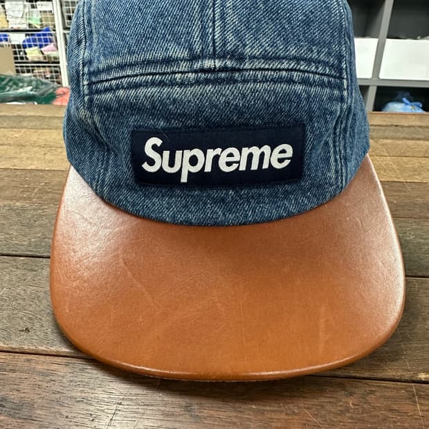 SUPREME 슈프림 15FW 레더바이저 데님 캠프캡