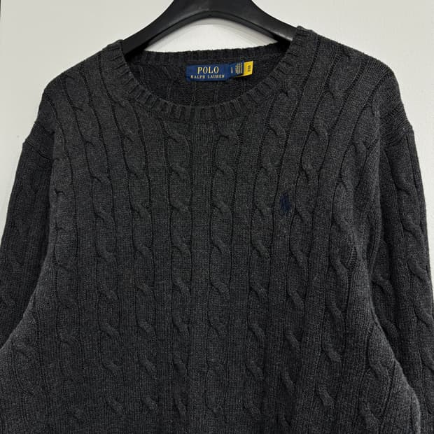 폴로 꽈배기 패턴 코튼니트