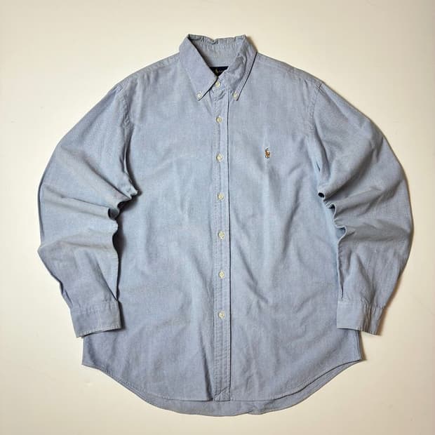 폴로 랄프로렌 스카이블루 옥스포드 솔리드 로고 셔츠 PN8807