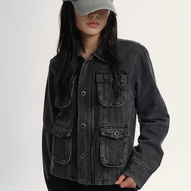 애즈온 tan denim jacket 탄 데님 자켓 