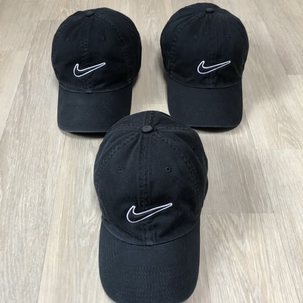 (OS) 나이키 NIKE 헤리티지 86 빅 스우시 로고 볼캡 블랙 3개 