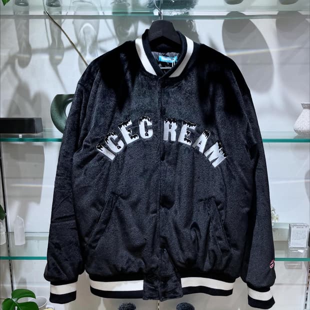 BBC ICECREAM fur varsity jacket