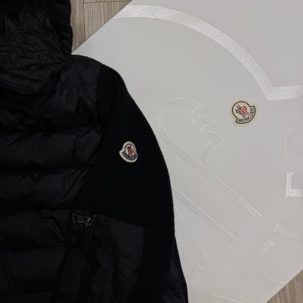 몽클레어 후드 니트패딩 L