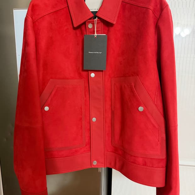 (새상품) 언지미크 스웨이드 자켓 L 레드
