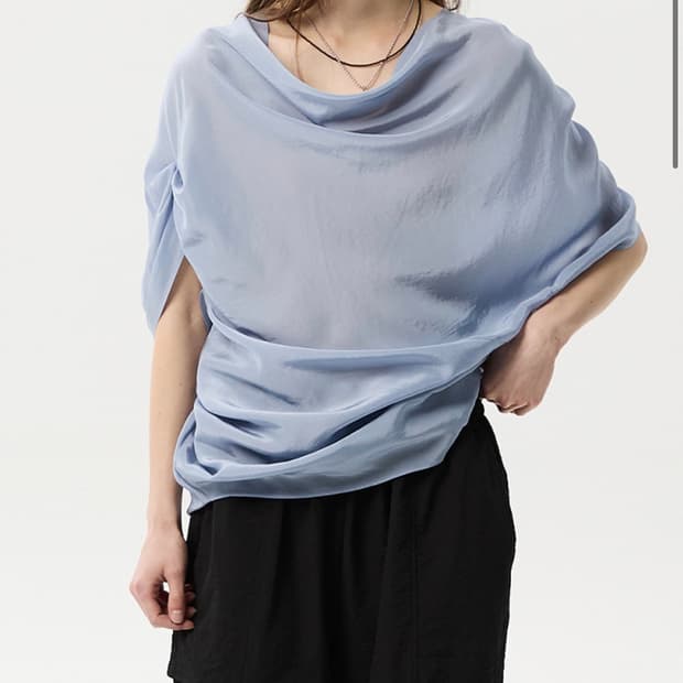 Midnlow Unbalanced Draped Shirts