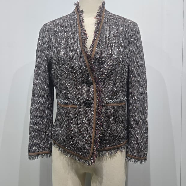 에스카다 트위드 프린지 장식 자켓