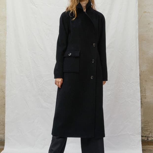 마뗑킴 레글런 울 코트 롱 자켓 블랙 Matin kim