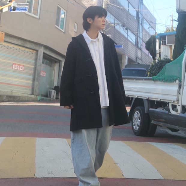 요지야마모토 와이즈 울 후드 코트