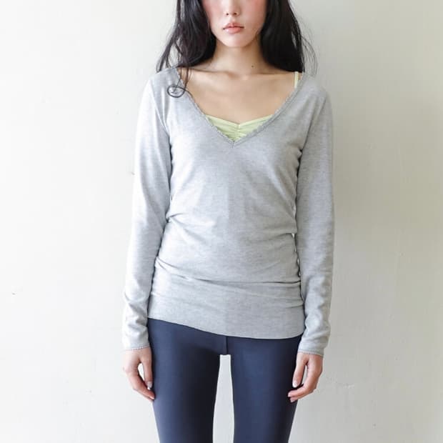 샵페어리 iris long top (melange grey)