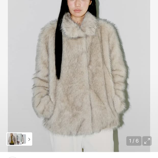 (구해요) 오피쉬 퍼자켓 라이트그레이 FLUFFY MIX FUR