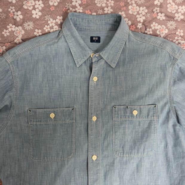 유니클로 샴브레이 워크 셔츠 M