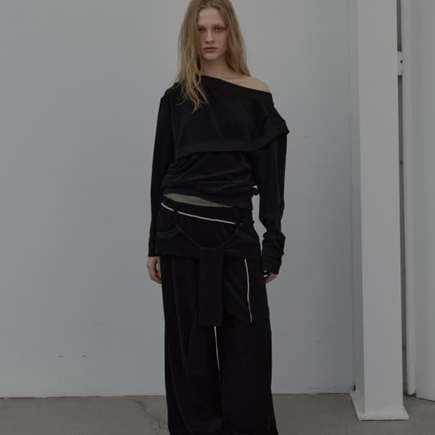 LCDC  TIED DETAIL JERSEY PANTS (BLACK)