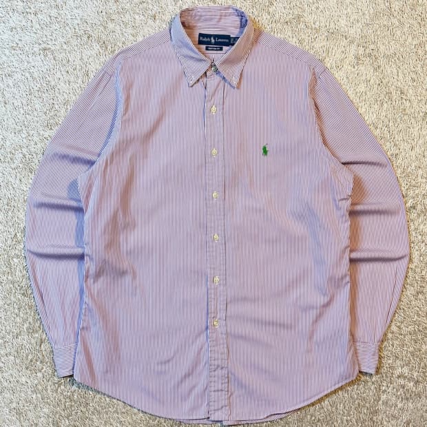 폴로 랄프로렌 그린포니 스트라이프 셔츠 퍼플