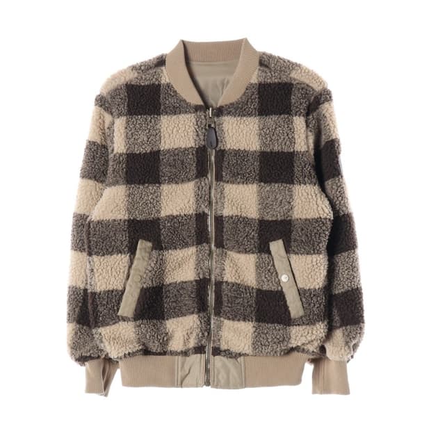 Jeep 빅 체크 보아 플리스 집업 자켓 M