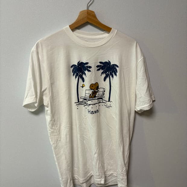 스누피 정품 하와이안 태닝 반팔 티셔츠 모리걸 일본 빈티지