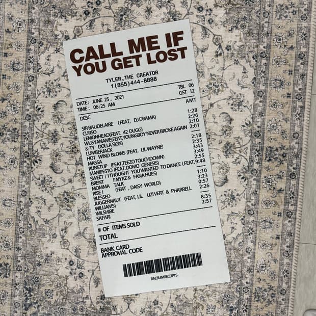 타일러 더 크리에이터 CALL ME IF YOU GET LOST 러그