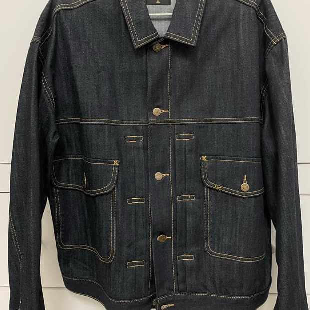 LEE 남녀공용 코듀라 RAW 데님 트러커 자켓 인디고 로우_LE2203