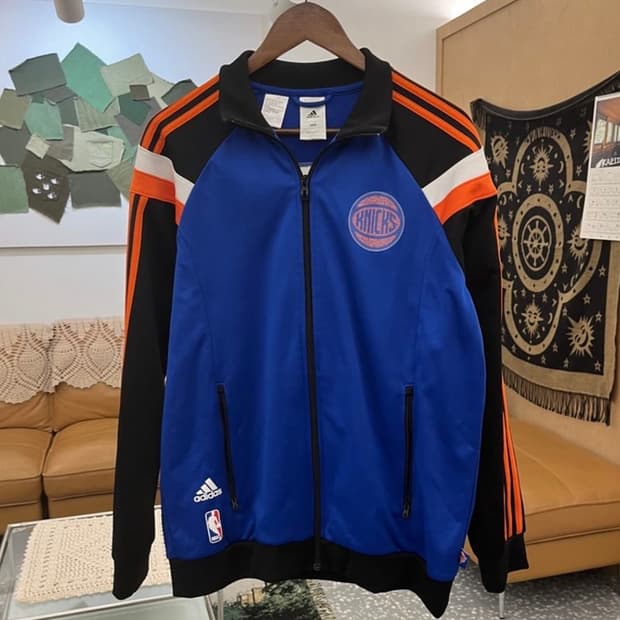 아디다스 뉴욕 닉스 NBA 트랙탑 져지