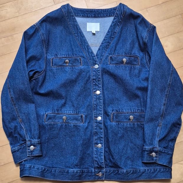 H&M 데님 쟈컷 다크데님 블루 L