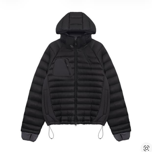 산산기어 패널드 푸퍼 자켓 블랙 4사이즈