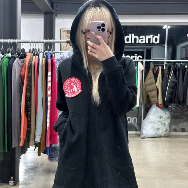 히스테릭 글래머 패치 후드 집업 